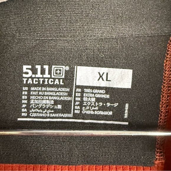 5.11 Tactical Men’s Long Sleeved 3/4 Zipper Performance Top Size XL GUC Rust Red - Picture 4 of 6
